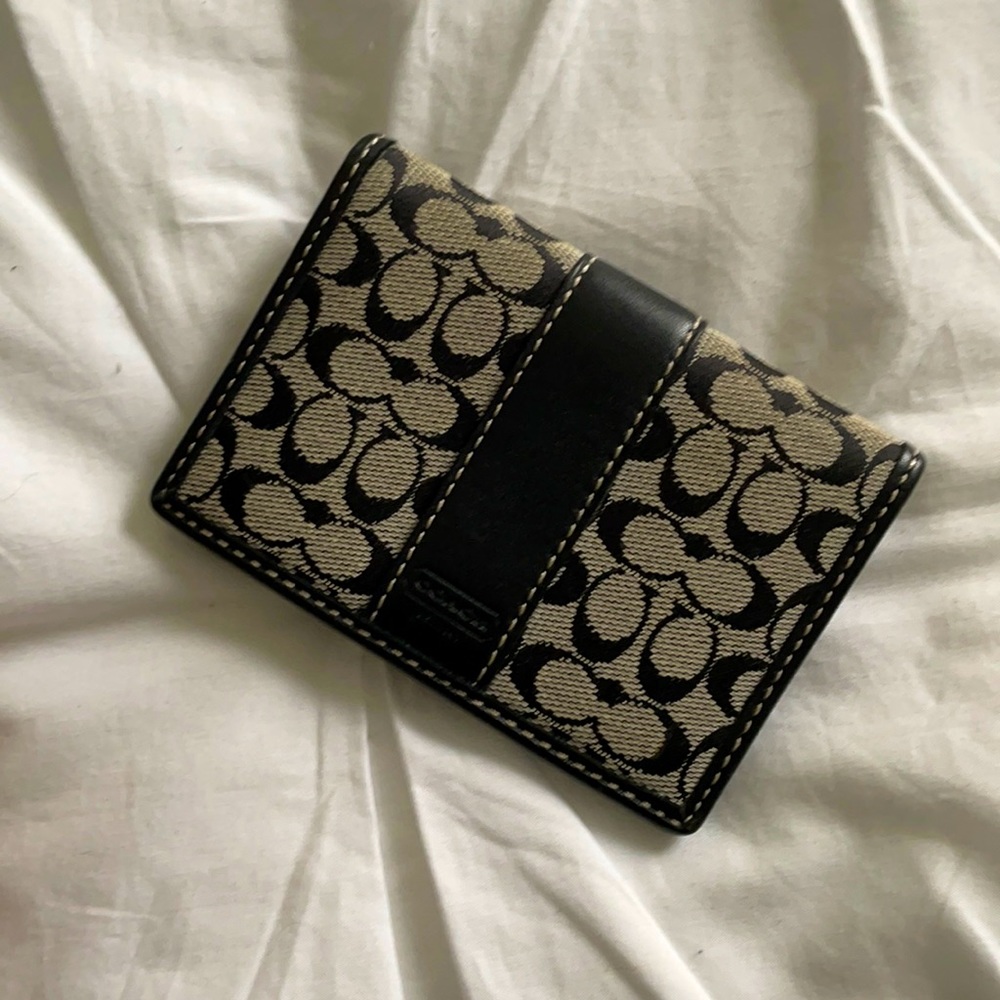 Black and grey coach wallet
